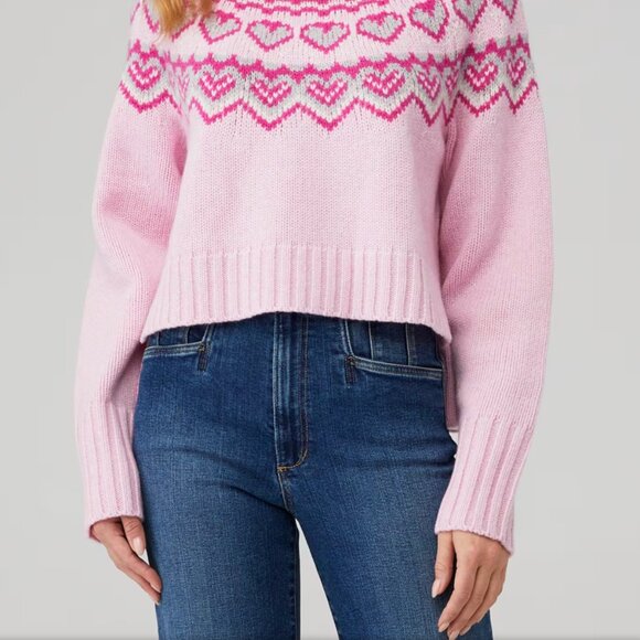 LoveShackFancy Tobi Sweater - Pink Heart Nordic Turtleneck L - gently used - Picture 6 of 6